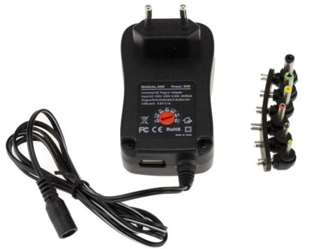 30W Universal Power Supply Adaptor Charger 3V 5V 6V 7.5V 9V 12V DC 6 Different Adapter Plugs