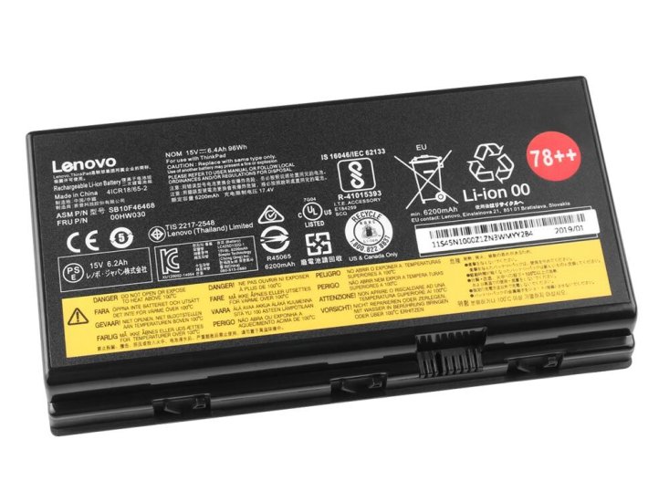 Original 78++ 6400mAh 96Wh Lenovo ThinkPad P71 20HK0034GE Battery