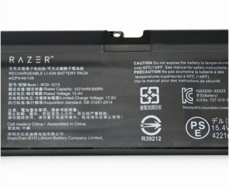 Original 4-Cell 4221mAh 65Wh Razer Blade 15 RZ09-03006G92-R341 Battery