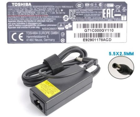 Original 45W 19V 2.37A Toshiba Libretto W105 Charger AC Adapter + Cord