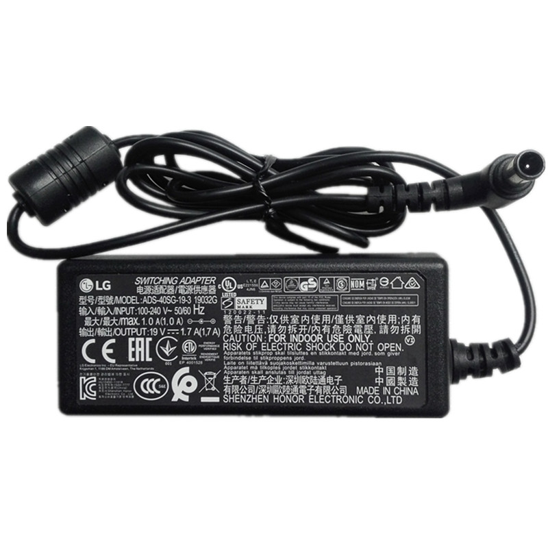 Original 32W 19V 1.7A LG 27EA33VA 24MP55Vq Adapter Charger + Cord